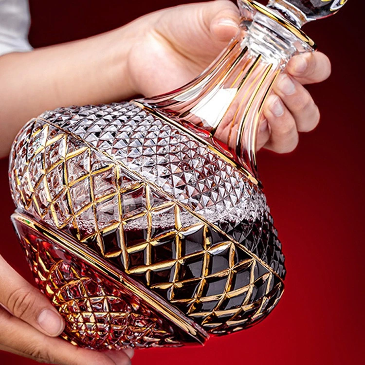 钻石描金醒酒器 Rotating decanter with stopper (1)