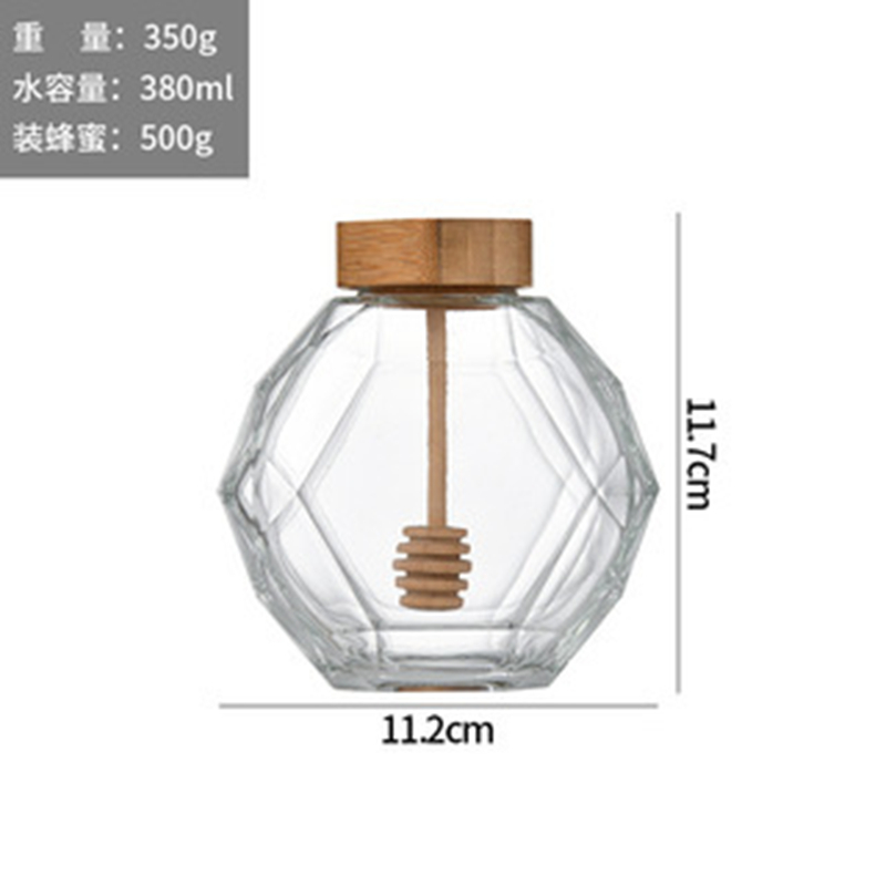 玻璃蜂蜜瓶1Hexagonal glass honey bottle (2)