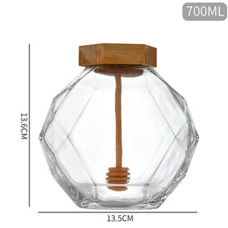 玻璃蜂蜜瓶1Hexagonal glass honey bottle (5)