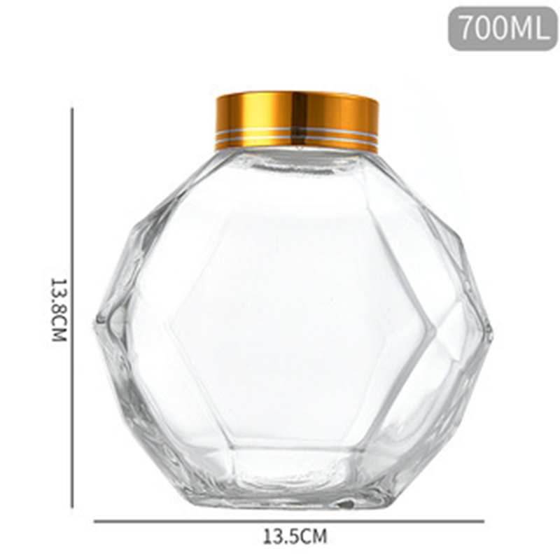玻璃蜂蜜瓶1Hexagonal glass honey bottle (10)