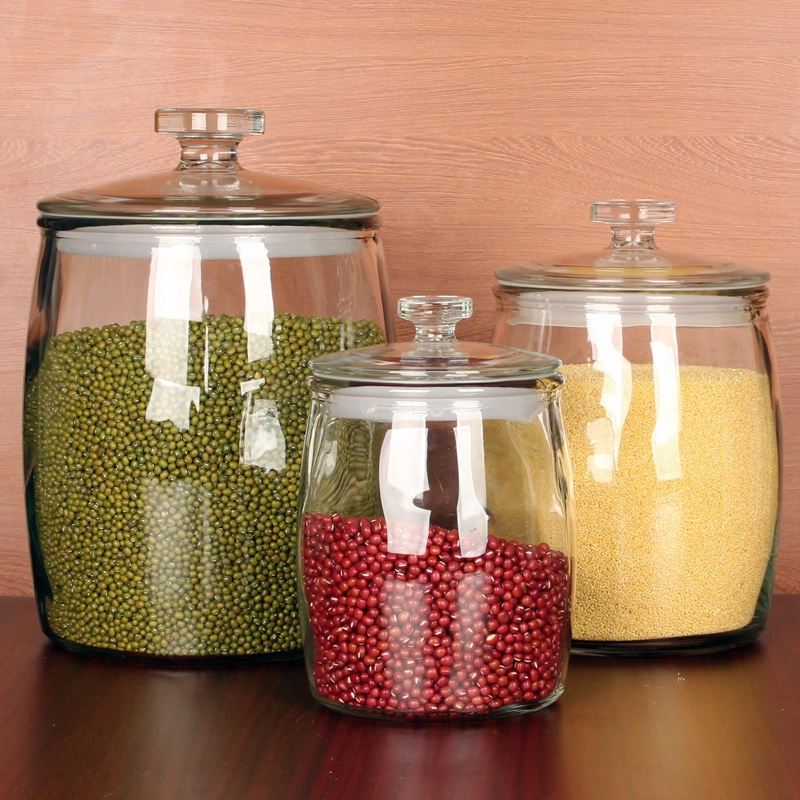 大容量储物罐1Storage jars with clear glass lids (2)