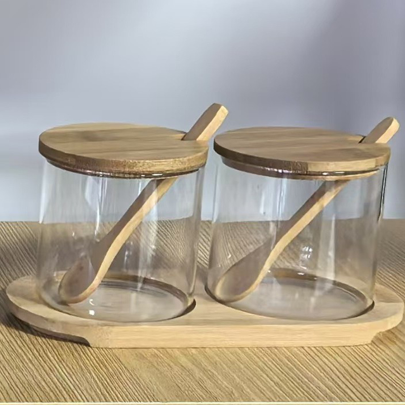 调料罐套装1 Bamboo lid seasoning jar with spoon (4)