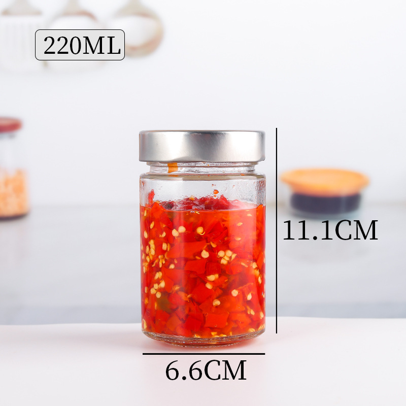 高盖玻璃瓶 Glass food canning jar (3)