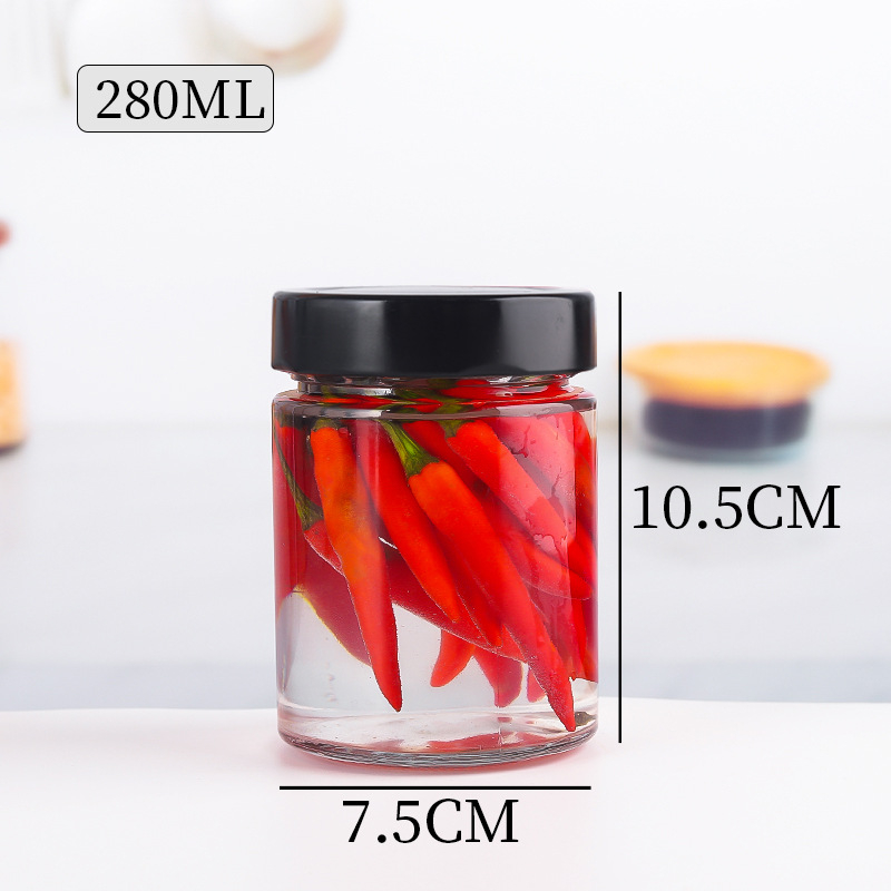 高盖玻璃瓶 Glass food canning jar (4)