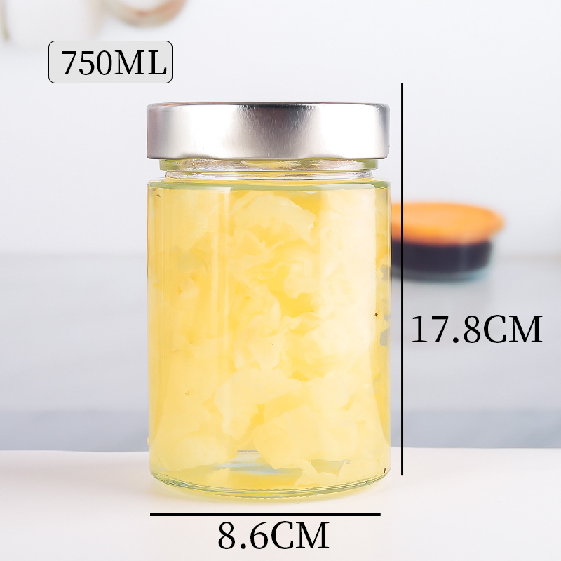 高盖玻璃瓶 Glass food canning jar (5)