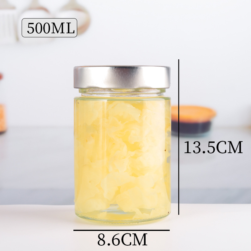 高盖玻璃瓶 Glass food canning jar (7)