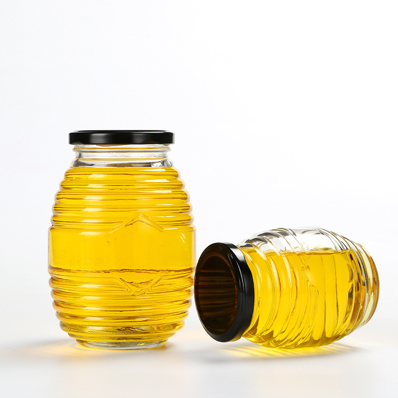 螺丝蜂蜜瓶1 Honeycomb shaped glass honey bottle (4)