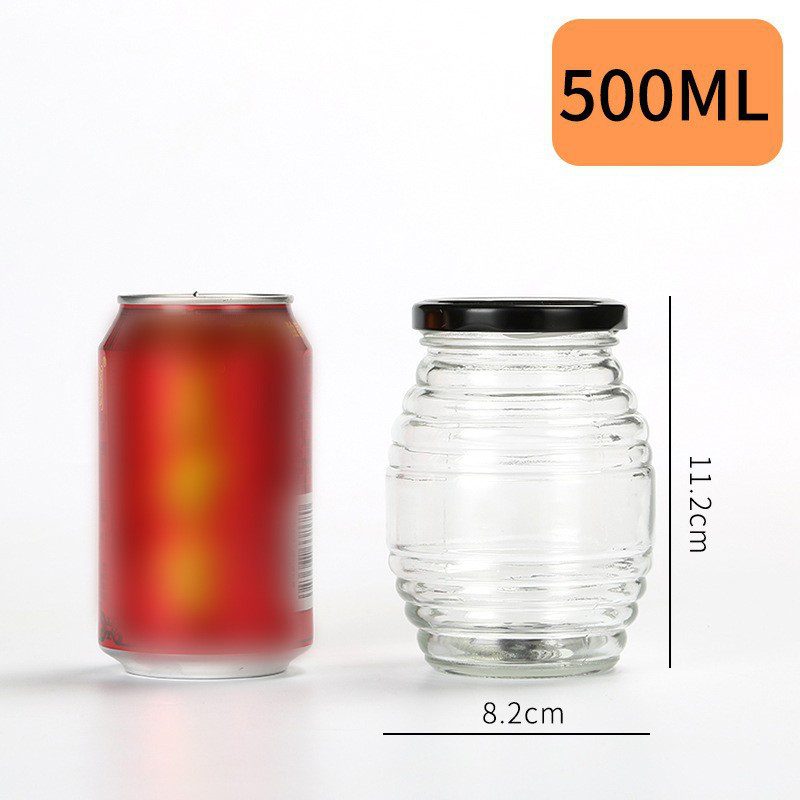 螺丝蜂蜜瓶1 Honeycomb shaped glass honey bottle (5)