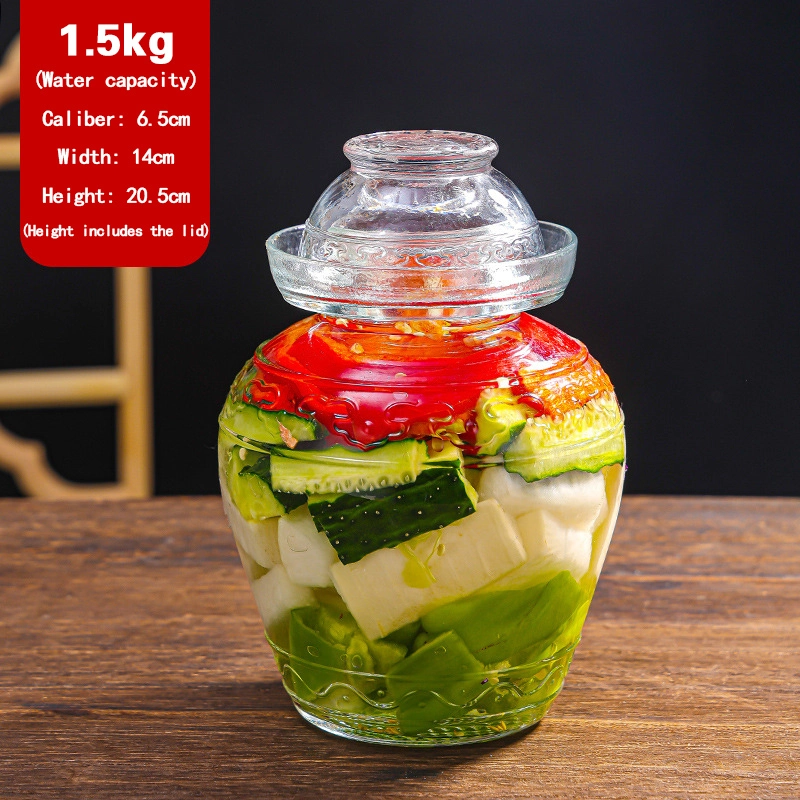 泡菜坛1 Traditional glass fermentation jar with lid (3)