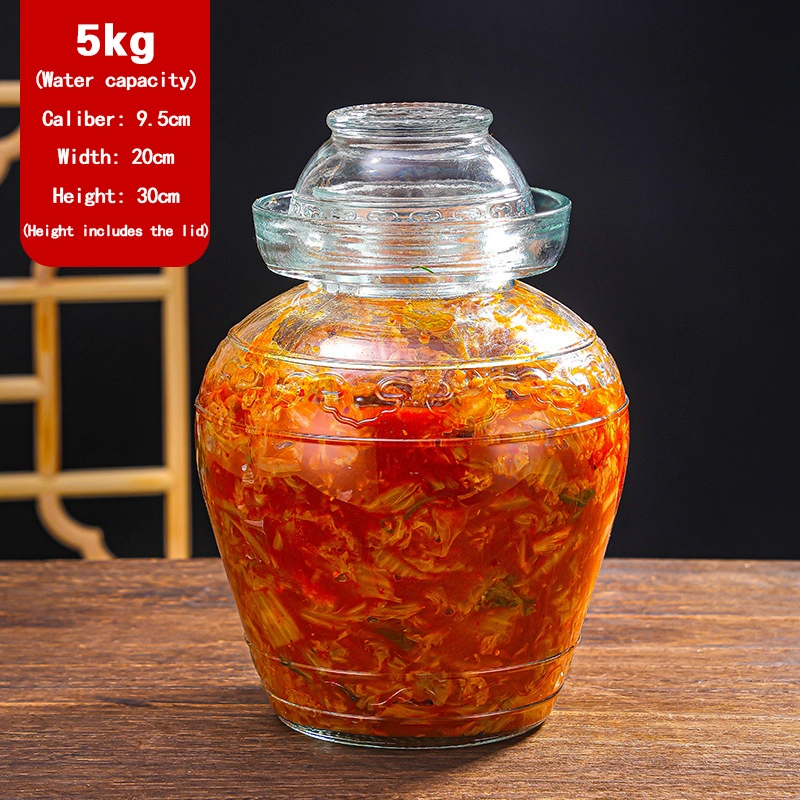 泡菜坛1 Traditional glass fermentation jar with lid (4)