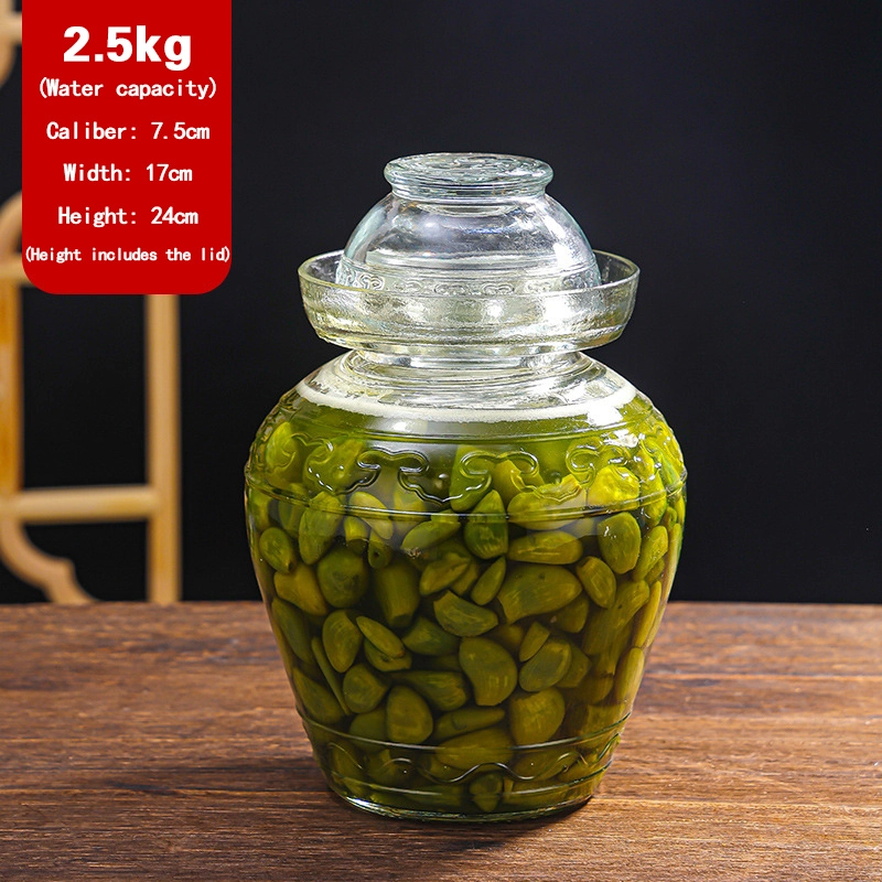 泡菜坛1 Traditional glass fermentation jar with lid (5)