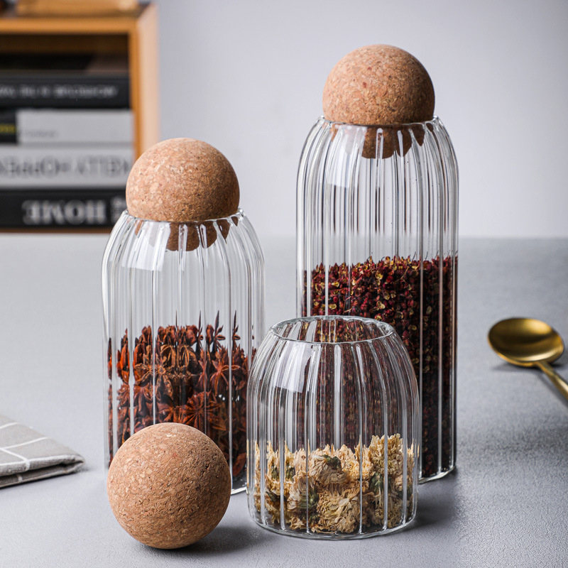 软木条纹储物罐1 Cork Stripe Storage Jar (2)