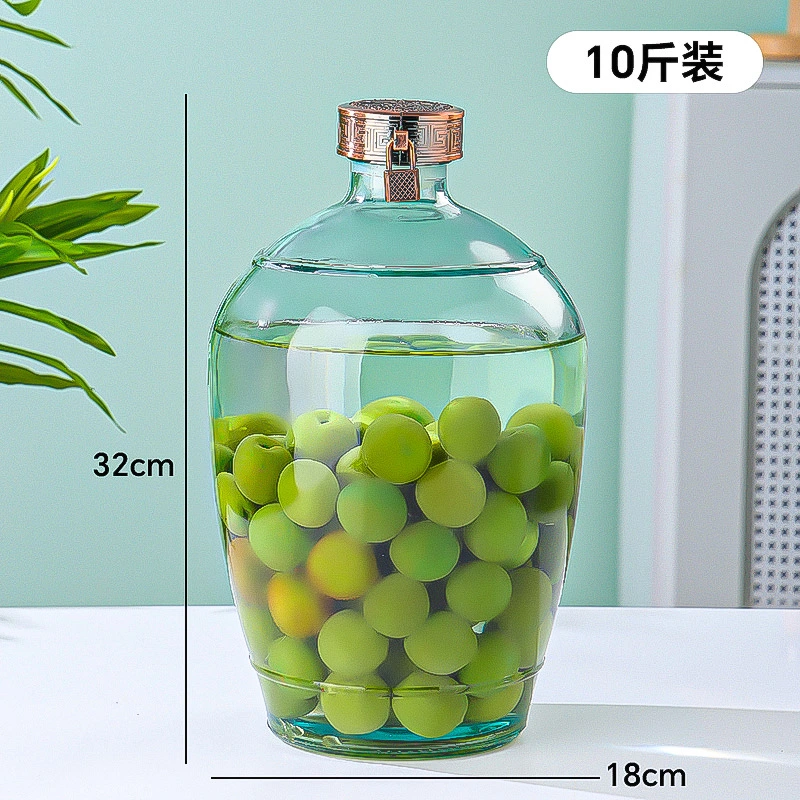 椭圆形酒坛1 Oval glass wine jar (1)