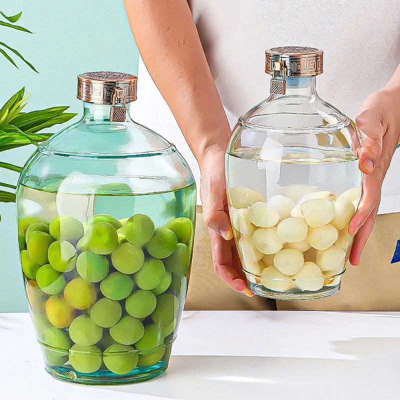 椭圆形酒坛1 Oval glass wine jar (4)