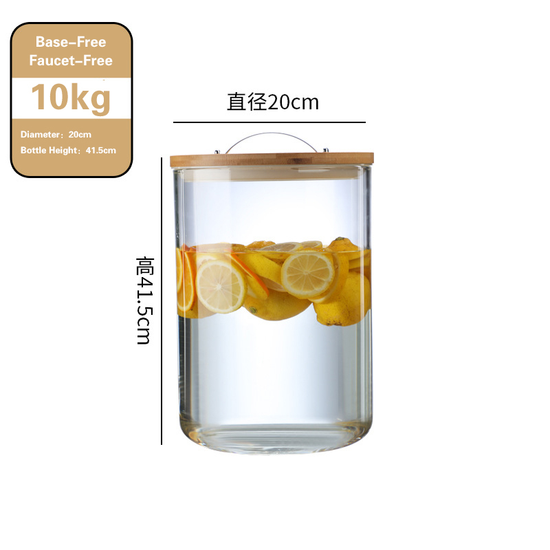 饮料桶1 Glass beverage dispenser with wooden stand (2)
