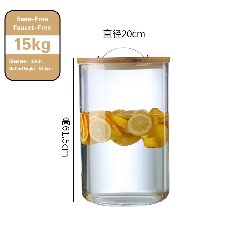 饮料桶1 Glass beverage dispenser with wooden stand (4)