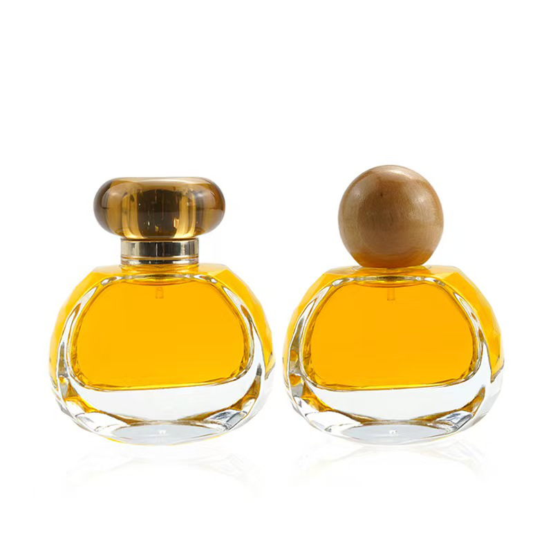 圆形厚底玻璃香水瓶 Transparent round glass perfume bottle (1)