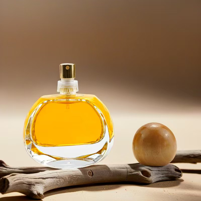 圆形厚底玻璃香水瓶 Transparent round glass perfume bottle (2)