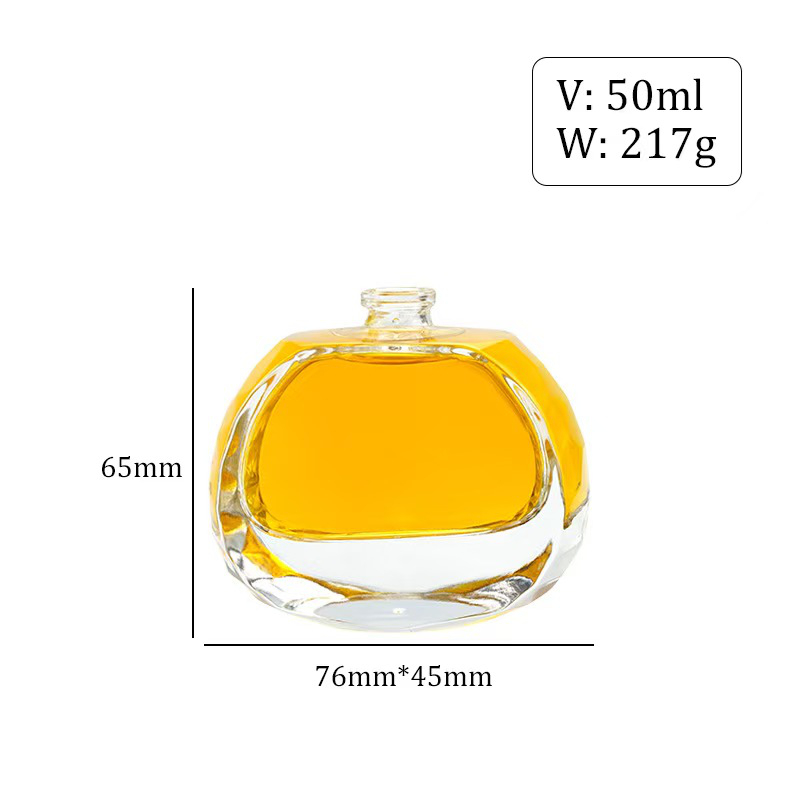 圆形厚底玻璃香水瓶 Transparent round glass perfume bottle (3)