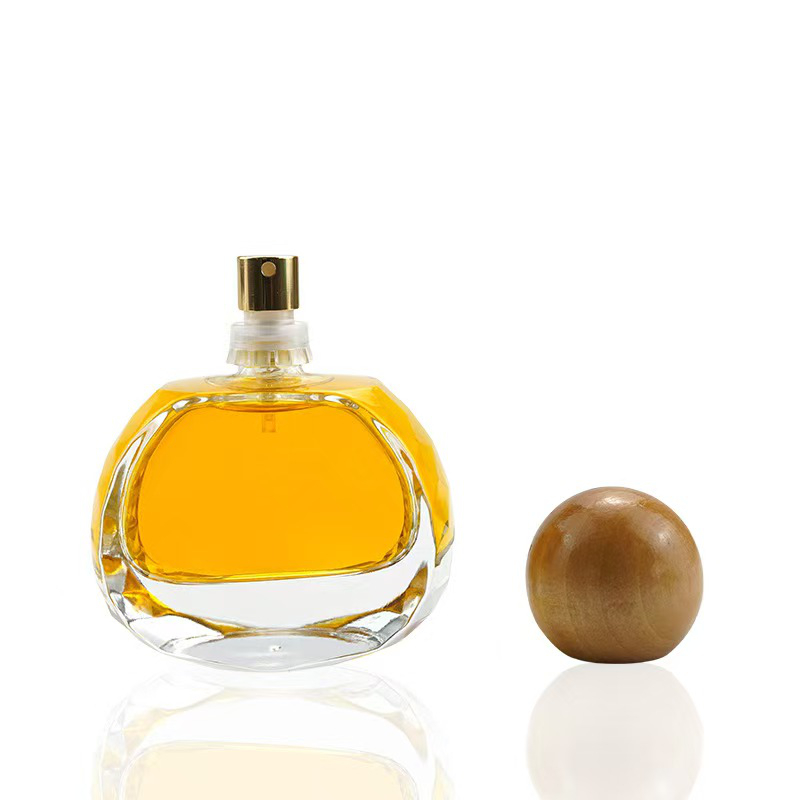 圆形厚底玻璃香水瓶 Transparent round glass perfume bottle (4)