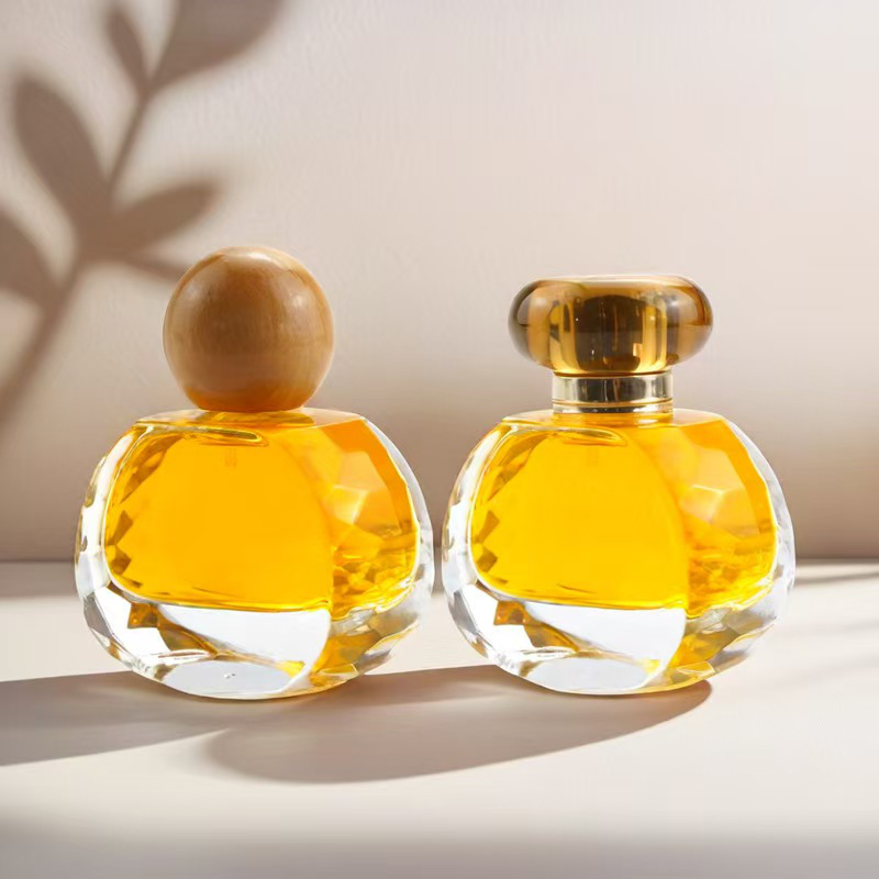 圆形厚底玻璃香水瓶 Transparent round glass perfume bottle (4)