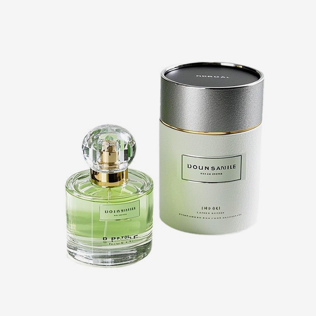 Perfume bottle with round cap