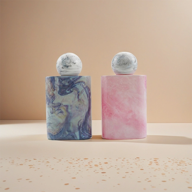 marble texture perfume bottle