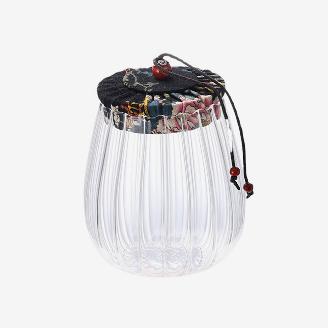 Glass jar with cloth lid for multi-grain storage