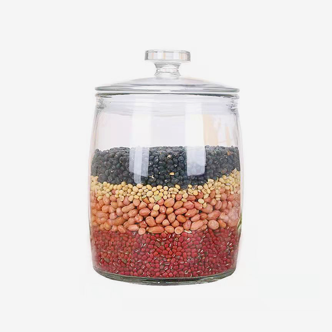 Storage jars with clear glass lids