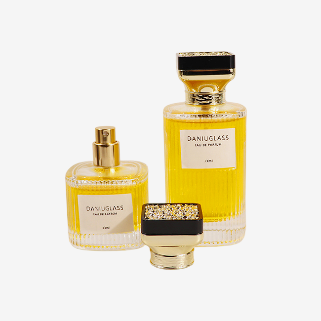 vertical stripes perfume bottle