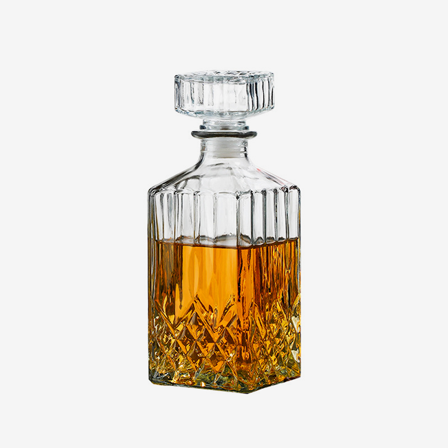 Square whiskey bottle