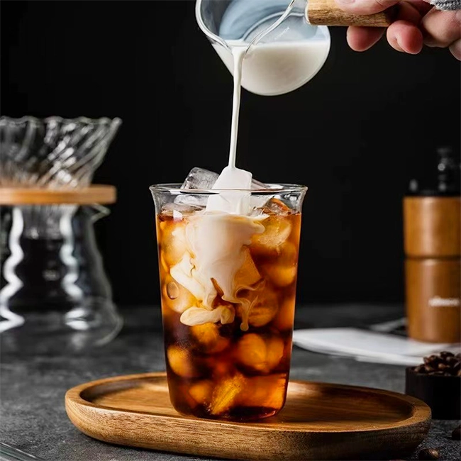 Clear glass water cup