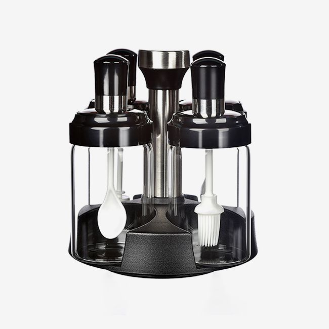 Rotating glass seasoning bottle