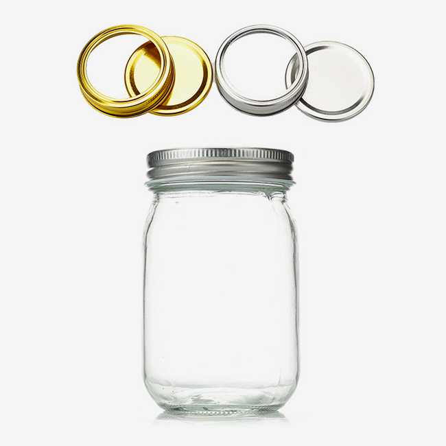 Square round Mason jar